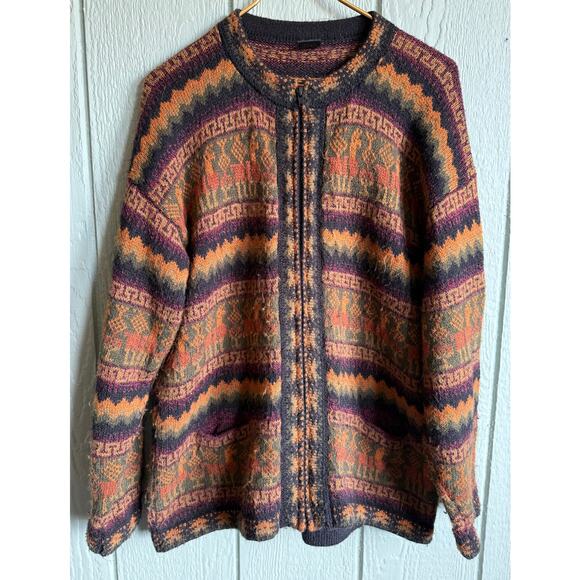 Vintage Artesania Los Incas 100% Alpaca Zipped Sweater - Picture 1 of 5